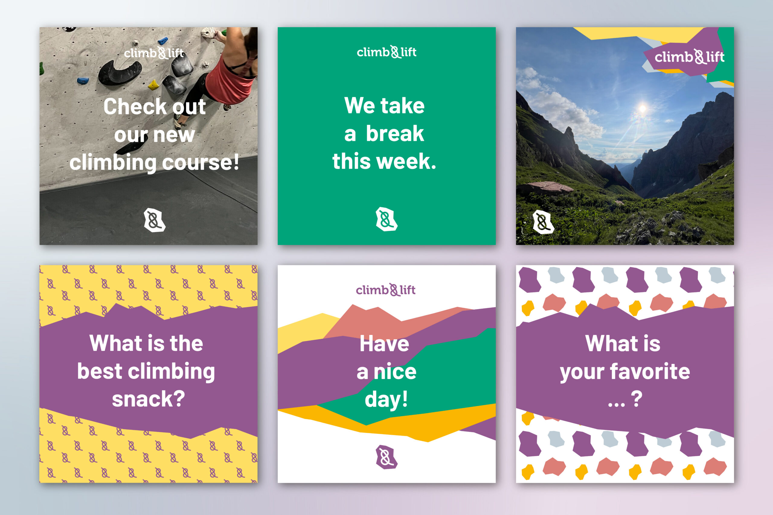 Instagram Post Designs im climb&lift Corporate Design