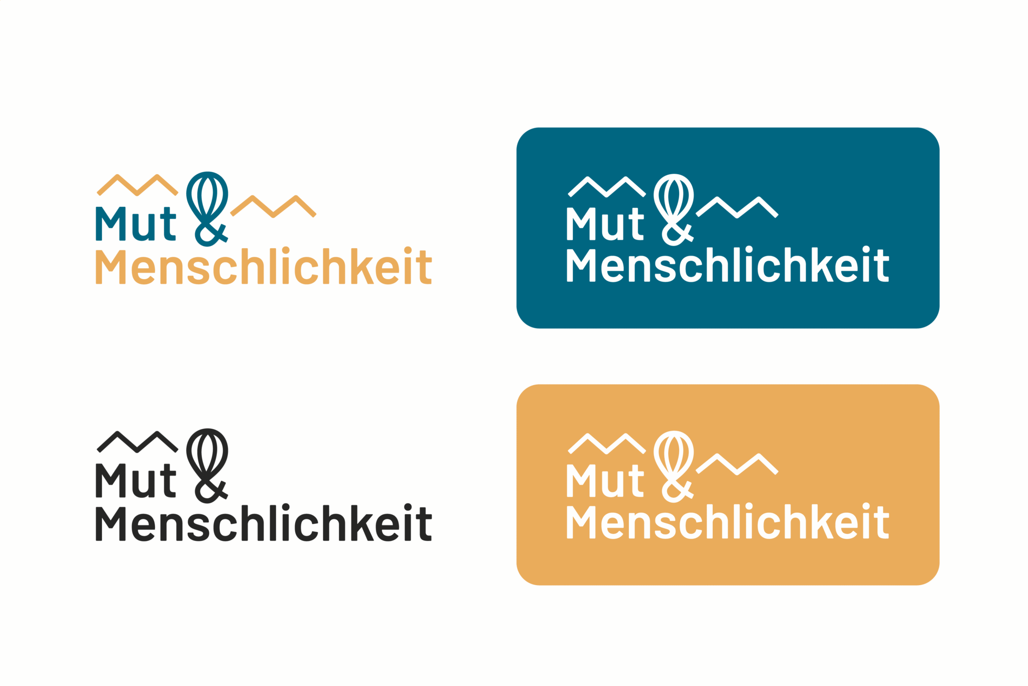 Verschiedene Logovarianten für Mut & Menschlichkeit