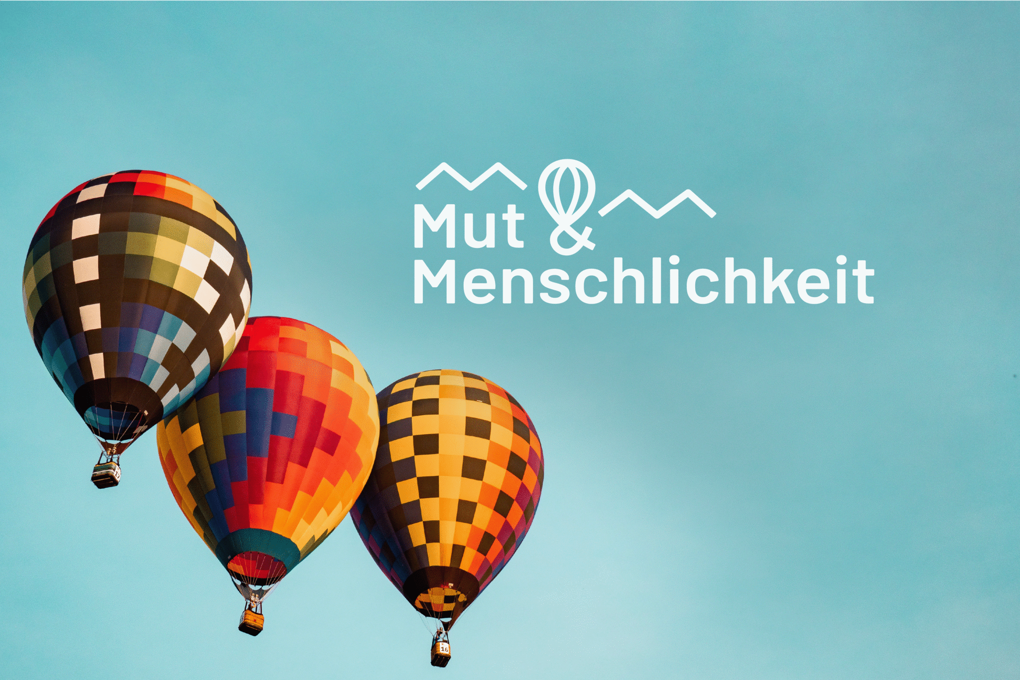 Blick aus einem Heißluftballonkorb auf eine Straße, Text Bereit für eine Herausforderung