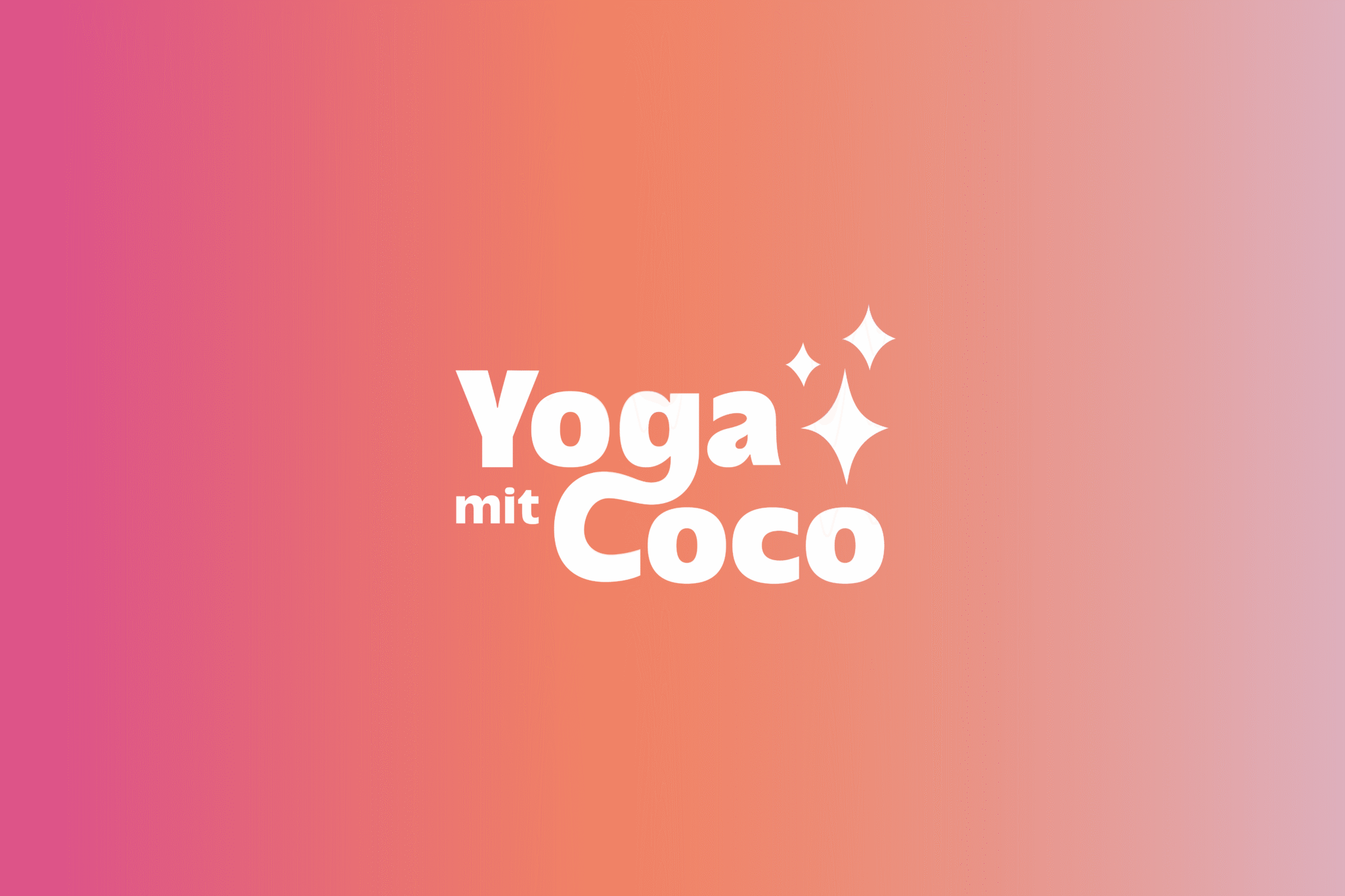 Logo Yoga mit Coco auf farbigem Verlaufshintergrund
