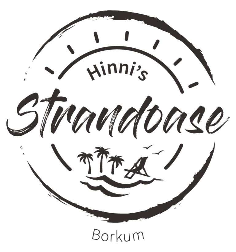 Hinni's Strandoase - LOGO inkl Borkum - Schwarz v2